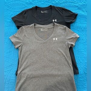 Under Armour Black and Gray V-Neck Tees- set of 2